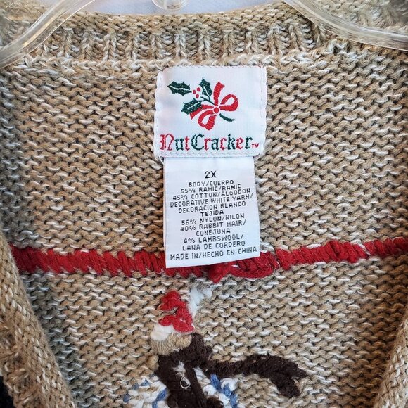 NutCracker Women's Sweater Vest 2X Winter Holiday Hockey Mom Ice Skating Teacher - Picture 7 of 11